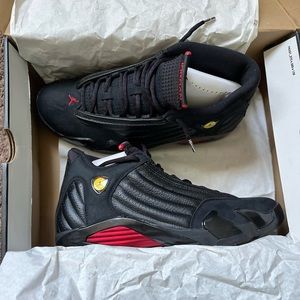 Air Jordan 14 Retro- they are slightly used, worn 2 times. Size-12 and a half